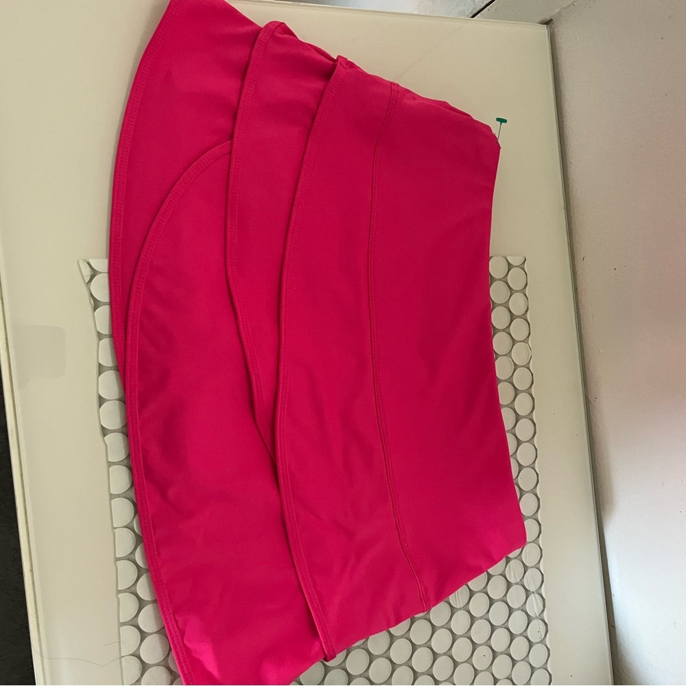 Lucky in love Hot Pink Tiered Women's Skort - Picture 3 of 5